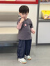 齊齊熊【7A抗菌小魔怪】男童t恤長袖春秋款寶寶假兩件純棉兒童女童 迷霧灰 100 曬單實(shí)拍圖