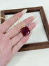 中國(guó)黃金（CHINA GOLD）輕奢小方糖項(xiàng)鏈女生七夕情人節(jié)禮物送女友老婆生日實(shí)用精致高級(jí)感 18k紅瑪瑙無(wú)事牌項(xiàng)鏈【京速達(dá)】 曬單實(shí)拍圖