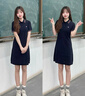 FILA 斐樂官方女子連衣裙2025夏新款網(wǎng)球運(yùn)動簡約編織翻領(lǐng)連身裙 RD寶藍(lán)-NV S 160/80A/S 曬單實(shí)拍圖