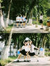 白襯衫女夏短袖jk制服套裝高中生初中生畢業(yè)服班服校服日系學(xué)院風(fēng) 女白短袖（刺繡)+黑中裙+細(xì)交叉 L 曬單實(shí)拍圖
