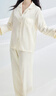 紅豆居家【25春夏新品】女士冰絲涼感國風(fēng)刺繡仿真絲睡衣女家居服 杏 L 曬單實(shí)拍圖