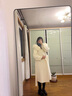 歌芭杉（GEBASHAN） 品牌女裝毛領(lǐng)連帽長(zhǎng)款外套2025冬季新款潮流加厚毛呢羊毛大衣女 米白色 M 曬單實(shí)拍圖