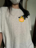 花語志短袖女寬松潮流t恤新款2025年夏季女裝顯瘦遮肚百搭圓領(lǐng)半袖上衣 字母貓爪寬松短袖【花灰色】 M 【建議85-100斤】 曬單實拍圖