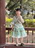 女童傣族夏季連衣裙兒童民族風(fēng)公主裙小女孩漢服傣族服裝2025新款 【DZ8802】女款-綠色六件套 120 cm 曬單實(shí)拍圖