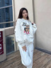 NASA BASE休閑褲男美式重磅春夏秋季新款寬松運動(dòng)直筒褲男潮牌休閑長(cháng)褲子男 白灰色（強烈推薦） XL （建議120-150斤） 曬單實(shí)拍圖