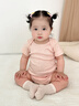 GOBABYGO丹麥嬰兒衣服夏季薄款純棉新生兒嬰兒包屁衣0-6-12個(gè)月滿(mǎn)月寶寶 淡玫瑰粉（圓領(lǐng)） 74cm  （建議6-9個(gè)月） 曬單實(shí)拍圖