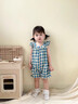 班喜迪嬰兒衣服夏季薄款嬰幼兒寶寶連體衣百天公主吊帶哈衣夏裝外出爬服 藍色 80cm 曬單實(shí)拍圖