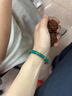 RWTW綠松石手串男女士款高瓷直切藥片彩鉆手鏈輕奢時(shí)尚串珠 【匠心設計款】直切綠松石 14-15cm手圍墨塵手串 曬單實(shí)拍圖