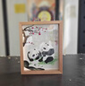 老秀館蜀繡熊貓伴手禮雙面刺繡擺件工藝品中國特色禮物送老外文創(chuàng)紀(jì)念品 櫸木外框-梅花熊貓（JD發(fā)貨） 曬單實(shí)拍圖