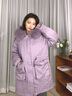 DRPR品牌女裝皮草派克服外套2025冬季新款短款內(nèi)膽可拆卸皮毛一體外套 紫色外殼 M 曬單實(shí)拍圖