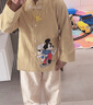 Disney baby迪士尼男童套裝兒童國(guó)風(fēng)漢服中小童裝秋季唐裝上衣褲子 姜黃 110 曬單實(shí)拍圖