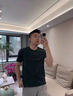 CEENIU收袖口短袖男男修身螺紋彈力健身緊身圓領(lǐng)百搭排汗休閑訓(xùn)練運(yùn)動健 黑色 2XL 曬單實(shí)拍圖