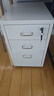 康逗 鋼制辦公柜子文件柜鐵皮柜桌下抽屜柜 儲物移動(dòng)活動(dòng)矮柜辦公 白色三抽帶滑輪帶鎖 曬單實(shí)拍圖