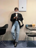 羽雅曼西服女西裝外套男女韓版寬松春秋小個(gè)子面試答辯通勤上衣長(zhǎng)袖 黑色 L碼 曬單實(shí)拍圖