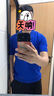 倉石一樹 KAZUKI KURAISHI克萊茵藍針織POLO衫短袖男士夏季新款高級感純色簡約修身翻領T恤 藍色 XL 135-150斤 曬單實拍圖