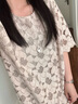 玖姿·安娜蔻溫柔氣質重工刺繡鏤空寬松連衣裙女2025夏季新款 花淺米 S 曬單實拍圖