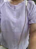 婍妡雪紡上衣女短袖2025韓版夏季新款百搭遮肚子顯瘦紫色甜美雪紡襯衫 紫色 S 【建議95斤以?xún)冗x擇】 曬單實(shí)拍圖
