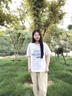 真維斯（JEANSWEST）白色短袖t恤女士夏季2025新款韓版爆款寬松休閑圓領(lǐng)純棉上衣半袖 白色 開放的花朵 L 曬單實(shí)拍圖