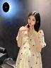 ARTFULMOM英國(guó)孕婦夏裝連衣裙2025新款薄款甜美短袖時(shí)尚大碼寬松顯瘦孕婦裙 米杏色 M 曬單實(shí)拍圖