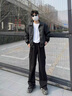 OEMG美式高街皮衣外套男士春秋夏季潮牌痞帥翻領(lǐng)寬松cleanfit夾克上衣 黑色 XL [建議120-135斤] 曬單實(shí)拍圖