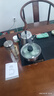 贛榮大板茶桌椅組合實木客廳茶幾茶具套裝一體新中式喝茶辦公兩用茶臺 1.6M石盤茶桌1圍椅4月牙椅 曬單實拍圖
