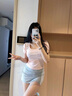 妙奕嘉短袖女t恤正肩夏季女裝2025新款潮流上衣純欲風(fēng)甜美白色半袖棉質(zhì) 短款正肩U領(lǐng)短袖【粉色】 M 【建議80-100斤】 曬單實(shí)拍圖