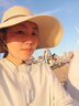 啄木鳥防曬帽子女夏天遮陽草帽大檐太陽帽休閑沙灘帽海邊出游優(yōu)雅可折疊 米色 可調(diào)節(jié)(54-59cm) 曬單實(shí)拍圖