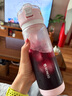 NONOO 運動(dòng)水杯男女便攜大容量Tritan學(xué)生兒童戶(hù)外帶茶隔高顏值杯子 蜜桃粉【650ML】 曬單實(shí)拍圖