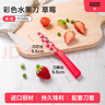 瑞士力康（KUHN RIKON）不銹鋼水果刀家用削皮刀便攜式彩色小刀瓜果刀鋒利帶刀鞘生存刀 草莓 曬單實(shí)拍圖