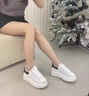 VOIC麥昆真皮小白鞋女鞋秋季2025新款百搭運動(dòng)鞋平底休閑增高鞋女款 黑色 37 曬單實(shí)拍圖