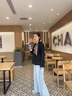 嬈蝶若楠同款絲巾女2025春夏新款時(shí)尚復古系脖感小方巾配飾  若楠同款 若楠同款-藏青腰果花) 70*70cm 曬單實(shí)拍圖