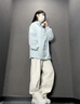 ICH MODE防曬衣女夏季戶外撞色連帽上衣2025年新款夏季輕薄工裝外套女 冰川藍 M 曬單實拍圖