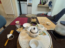 嵐景閣茶盤家用蓄水儲水式茶臺圓形陶瓷功夫干泡盤小茶托盤桌面高檔茶具 遠山一帆風順圓形茶盤 曬單實拍圖