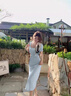 FSHE藍色連衣裙女2025新款夏日穿搭多巴胺絕美收腰掐腰巨好看小長裙子 奶藍色連衣裙+玫粉色包臀裙 S 曬單實拍圖