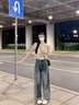 LPOX法式甜美短袖女夏季小個子泡泡袖別致時尚小碎花短款上衣 夏季上衣 M (建議100-110斤) 曬單實拍圖