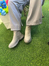 TOD'S【七夕禮物】官方2025早秋新品女士皮革拼針織面料女靴 灰色 36.5 曬單實(shí)拍圖