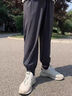 清倉冰絲休閑褲男夏季薄款速干男褲大碼運動褲男士寬松透氣褲子男 【高質(zhì)量冰絲涼感升級】束腳黑色 M 建議體重85-95斤可穿 曬單實拍圖