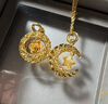 中國黃金（CHINA GOLD）黃金項鏈星月織夢項鏈足金999爆閃滿天星項鏈送女友老婆生日禮物 約3.5g【星月項鏈】 曬單實拍圖