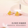 周六福繡球花黃金耳釘耳飾女生日禮物計價A0911673  一對 約1.63g  曬單實拍圖