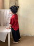 DOMIAMIAKIDS2025新款寶寶表演服禮服兒童漢服改良夏季男女童古裝短袖唐裝 女童（套裝） 100 【建議身高91-100cm】 曬單實(shí)拍圖