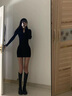 MAGIOPY國際奢侈品牌女裝連衣裙女夏季新款顯瘦辣妹女短裙感包臀裙子 黑色 M 曬單實拍圖