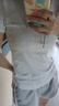 NOME短袖T恤女V領(lǐng)正肩體恤上衣女修身內(nèi)搭打底衫 麻灰色 M  曬單實(shí)拍圖