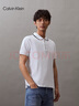 Calvin KleinJeans夏季男士珠地網(wǎng)眼商務(wù)休閑ck半拉鏈鑲邊翻領(lǐng)短袖T恤POLO衫 YAF-月光白 XL 曬單實(shí)拍圖