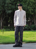 KOLON SPORT/可隆戶外長袖T恤 男子吸濕排汗抗菌半拉鏈內(nèi)搭上衣 LHZT5WNT11-GR 米灰色 XL 180/100A 曬單實(shí)拍圖