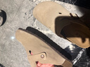 百麗七夕禮物休閑厚底增高勃肯鞋男包頭外穿半拖鞋B3731BH5 杏色 44 曬單實(shí)拍圖