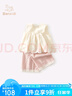 班喜迪女童套裝夏裝2025新款洋氣兒童背帶兩件套時(shí)髦小童裝夏季寶寶衣服 米色 90 曬單實(shí)拍圖