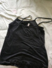 金三塔真絲吊帶背心女桑蠶絲純色打底女士背心 黑色 L 曬單實(shí)拍圖