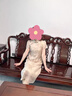 恰凡（QIAFAN）媽媽裝端莊大氣國風(fēng)連衣裙2025夏季新款中老年女裝氣質(zhì)改良旗袍裙 杏色 XL 曬單實拍圖