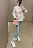 GIOIO復(fù)古珍珠蕾絲微喇牛仔褲女2025春季流行小個(gè)子八分九分修身喇叭褲 白色-九分 XS 曬單實(shí)拍圖