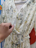 法式V領(lǐng)碎花連衣裙女夏季法式收腰顯瘦氣質(zhì)五分袖A字短裙J303 杏色 M （100-110斤） 曬單實拍圖